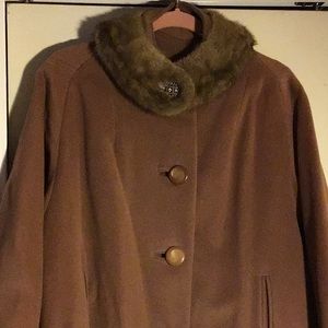 Vintage Wool and Cashmere coat with fur collar